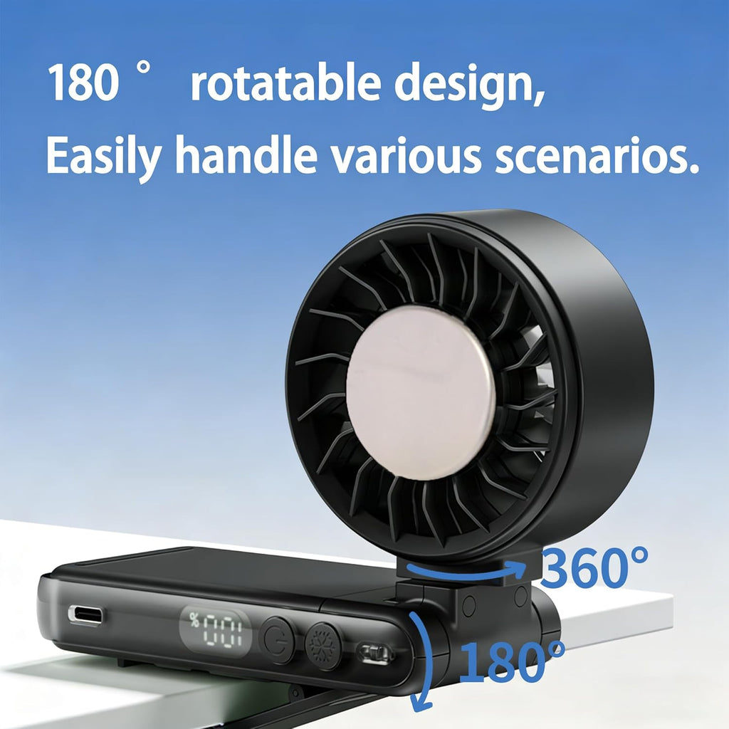 4-In-1 Portable Turbo Fan - Hand/Neck/Desk/Waist Cooling Fan for Summer & Travel