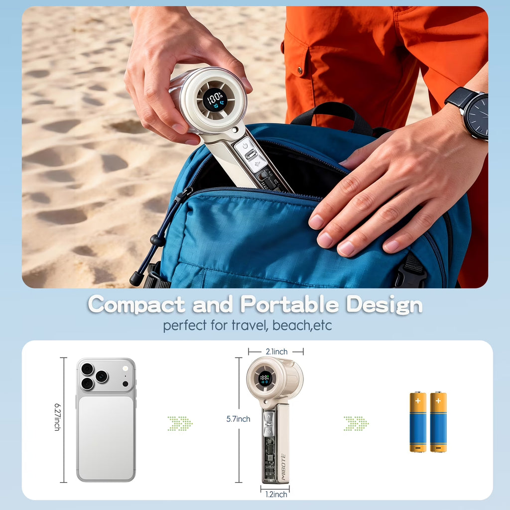 Handheld Misting Fan Rechargeable - USB Spray Water Fan for Outdoor Sports