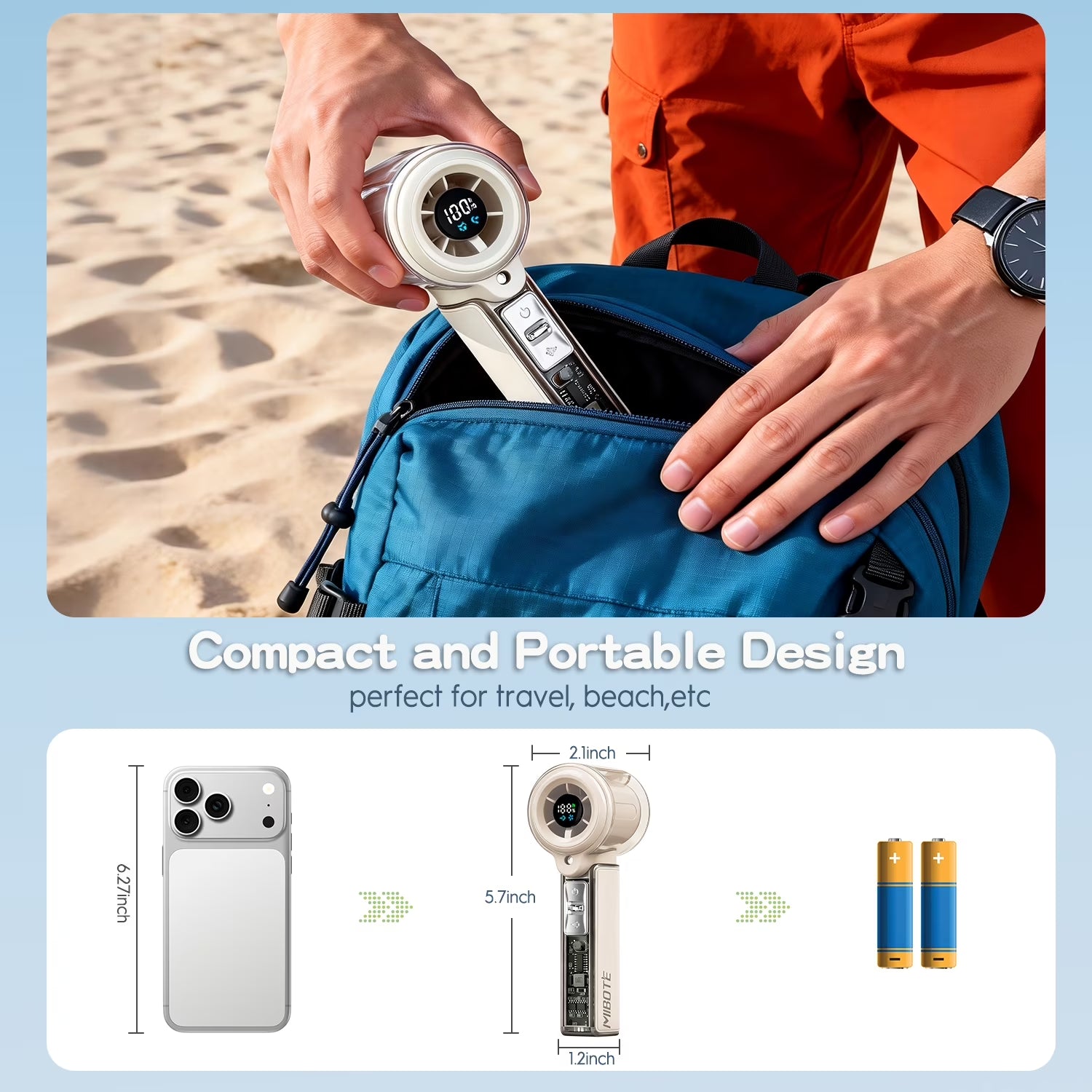 Handheld Misting Fan Rechargeable - USB Spray Water Fan for Outdoor Sports