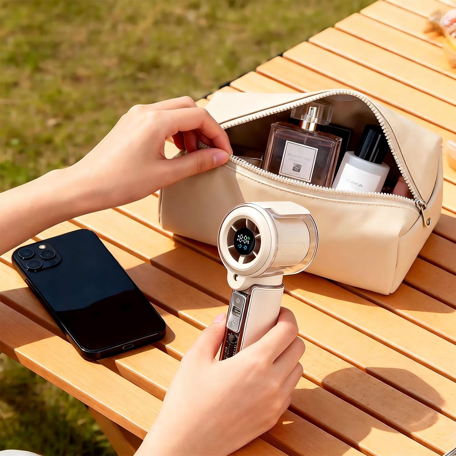 Handheld Misting Fan Rechargeable - USB Spray Water Fan for Outdoor Sports