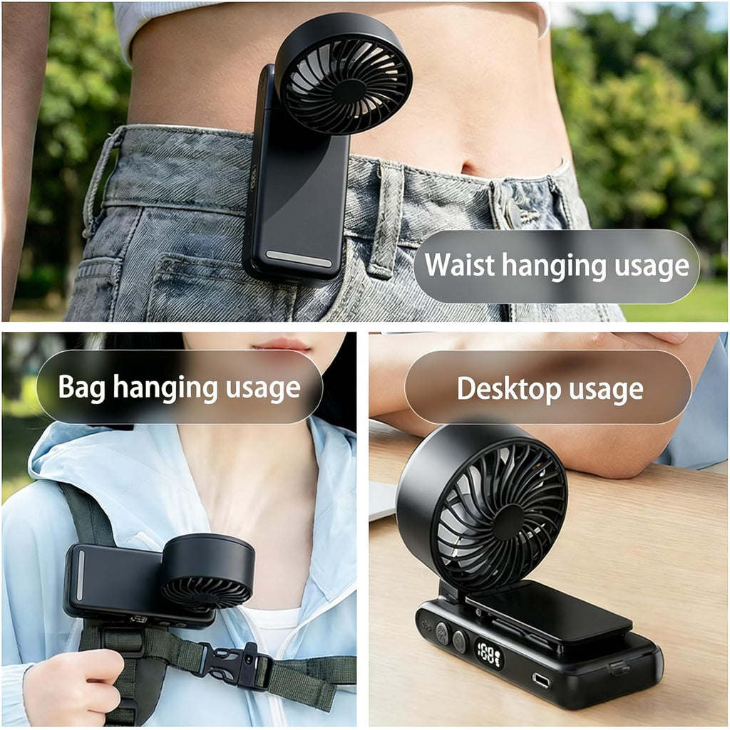 4-In-1 Portable Turbo Fan - Hand/Neck/Desk/Waist Cooling Fan for Summer & Travel